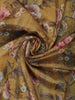 Brown Floral Printed Tussar Silk Saree With Lace Border