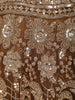 Brown Floral Sequin And Thread Embroidered Net Lehenga Set With Dupatta