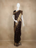 Brown Floral Woven Pure Kanchipuram Silk Saree