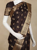 Brown Floral Woven Pure Kanchipuram Silk Saree
