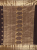Brown Floral Woven Pure Kanchipuram Silk Saree
