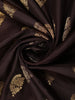 Brown Floral Woven Pure Kanchipuram Silk Saree
