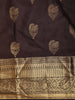 Brown Floral Woven Pure Kanchipuram Silk Saree