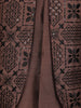 Brown Geometric Embroidered Kids Semi Silk Sherwani Set with White Pants