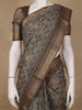 Brown Geometric Design Semi Tussar Silk Saree