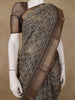 Brown Geometric Design Semi Tussar Silk Saree