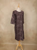 Brown Geometric and Floral Printed Cotton Straight Kurti