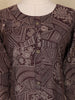 Brown Geometric and Floral Printed Cotton Straight Kurti