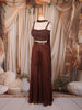 Brown Heavy Sequins Embroidered Design Georgette Palazzo Suit with Dupatta