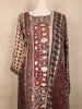 Brown Kashmiri Floral Printed Design Crepe Straight Cut Salwar Suit with Dupatta