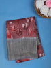 Brown Leaf Printed Raw Silk Saree - Diadem