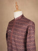 Brown Kurta Set With Geometric Designs and Sequins Embroidery With Pant - Diadem