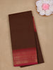 Brown Solid Design Pure Cotton Saree