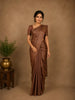 Brown Solid Design Pure Tussar Silk Saree