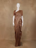Brown Solid Design Pure Tussar Silk Saree