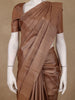 Brown Solid Design Pure Tussar Silk Saree