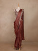Brown Solid Design Semi Organza Ready To Wear Saree