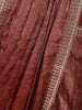 Brown Solid Design Semi Organza Ready To Wear Saree