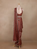 Brown Solid Design Semi Organza Ready To Wear Saree
