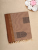 Brown Stripes Design Cotton Saree with Contrast Zari Border