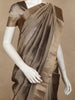 Brown Stripes Design Organza Saree