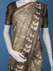 Brown Tribal Printed Tussar Silk Saree
