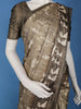 Brown Tribal Printed Tussar Silk Saree