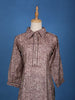 Brown Abstract Designed Semi Silk Salwar Suit