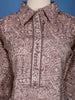 Brown Abstract Designed Semi Silk Salwar Suit