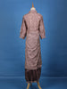 Brown Abstract Designed Semi Silk Salwar Suit