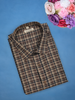 Brown & Black Checked Design Half Sleeve Cotton Shirt