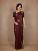 Brown Checked Woven Kanchipuram Silk Saree