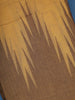Brown Cotton Saree with Beige Dual-Tone Ikat Design Border - Diadem