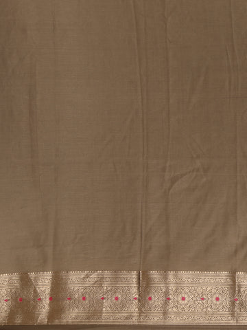 Brown Floral Butta Woven Pure Kanchipuram Silk Saree - Diadem