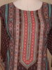 Brown Floral Designed Cotton Salwar Suit - Diadem
