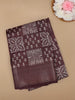 Brown Floral Designed Fancy Cotton Saree - Diadem