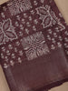 Brown Floral Designed Fancy Cotton Saree - Diadem