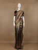 Brown Floral Design Print Silk Saree - Diadem