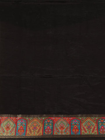 Brown Floral Design Print Silk Saree - Diadem