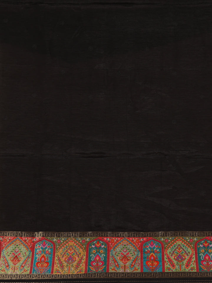 Brown Floral Design Print Silk Saree - Diadem