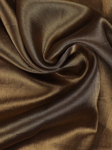 Brown Floral Design Print Silk Saree - Diadem