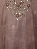 Brown Floral Design Printed Organza Salwar Suit - Diadem