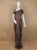 Brown Floral Designed Chanderi Cotton Saree - Diadem