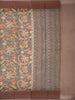 Brown Floral Designed Chanderi Cotton Saree - Diadem