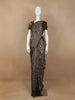 Brown Floral Designed Chanderi Cotton Saree - Diadem