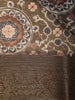 Brown Floral Designed Chanderi Cotton Saree - Diadem