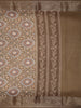 Brown Floral Designed Chanderi Cotton Saree - Diadem