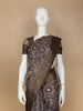 Brown Floral Designed Chanderi Cotton Saree - Diadem
