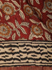 Brown Floral Designed Chanderi Cotton Saree - Diadem
