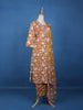 Brown Floral Designed Cotton Salwar Suit - Diadem